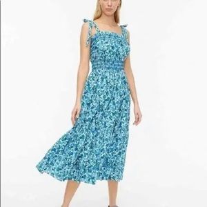 JCrew blue floral smock sundress.  Size medium.